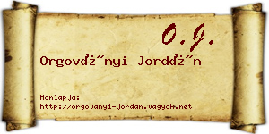 Orgoványi Jordán névjegykártya